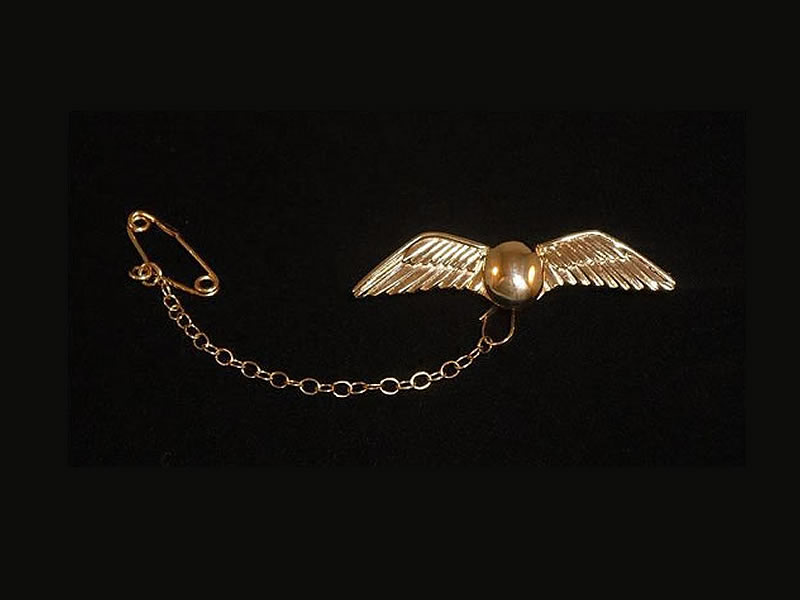 9CT YELLOW GOLD 'WINGS' BROOCH